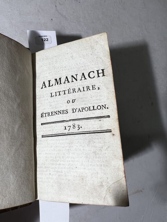Null AQUIN DE CHÂTEAU-LYON - Almanach littéraire, ou étrennes d'Apollo, 1783. Al&hellip;