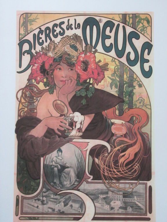 Null Alphonse Mucha (1860-1939)在 "Bières de la Meuse "之后。
胶印石版画，编号为62/100，签名印在版上&hellip;