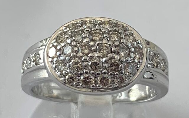 Null Anello in oro bianco 4g95 con diamanti rotondi incastonati per 1 carato cir&hellip;