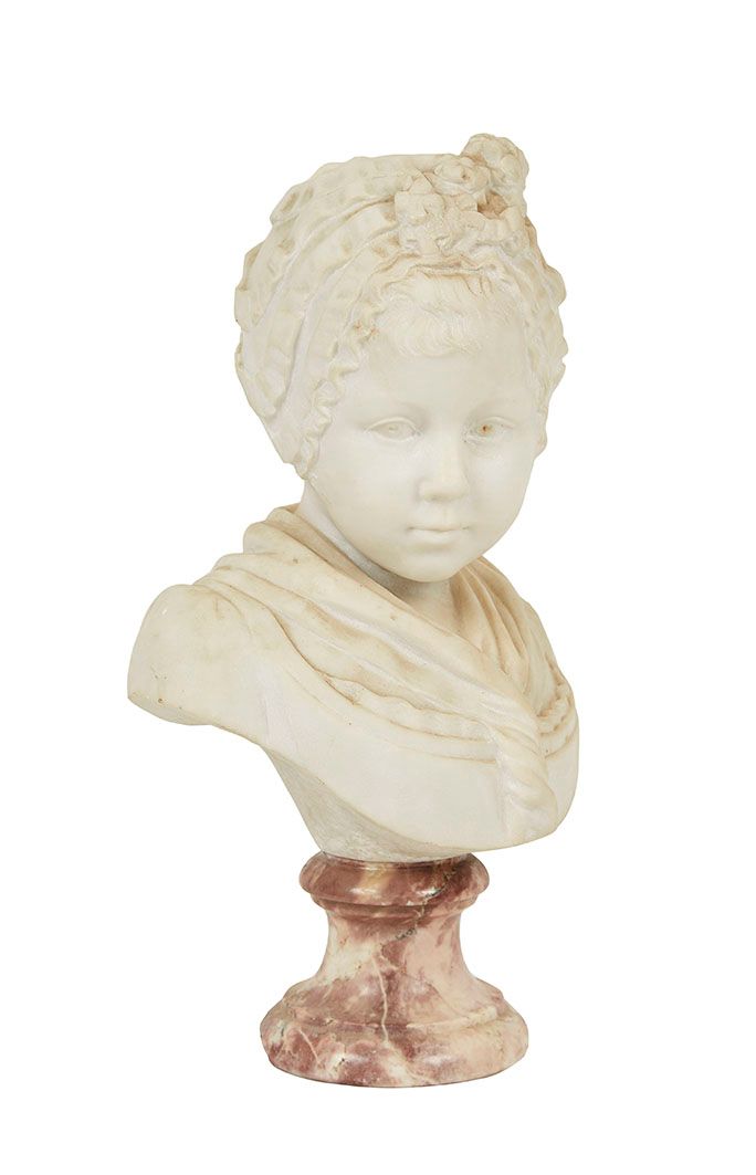 Null After HOUDON Girl with turban Marble signed on the back Late 19th century H&hellip;