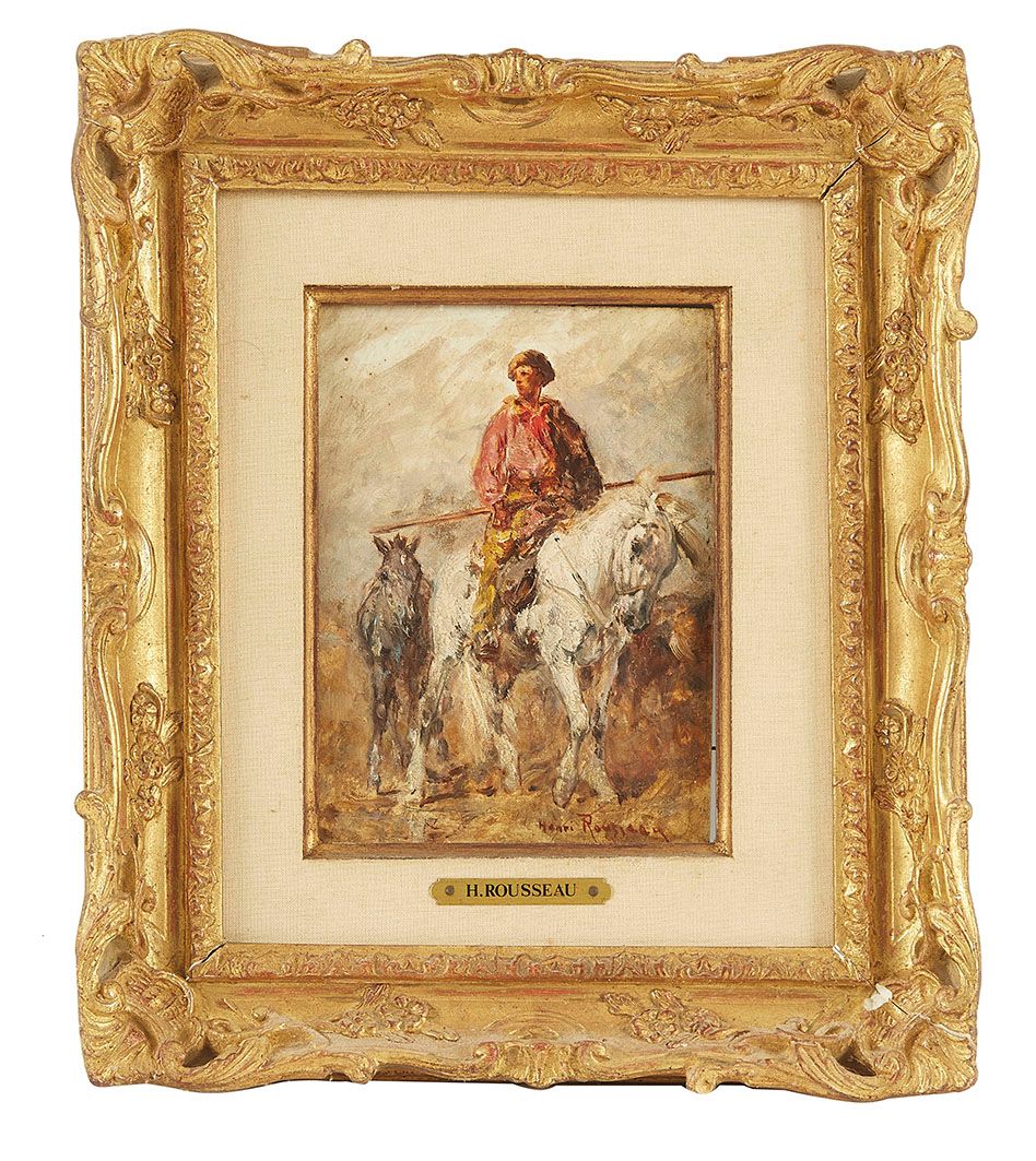 Null Henri Émilien ROUSSEAU (1875-1933) Guardian 面板油画，右下角签名 16 x 12 cm