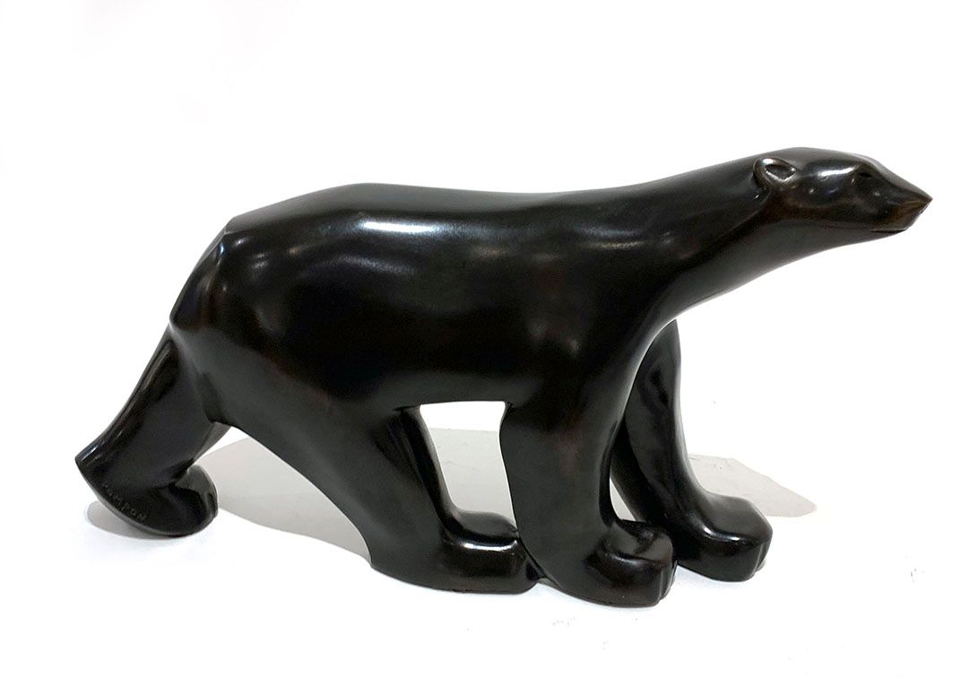 Null François POMPON (1855-1933) Polar bear Bronze with brown patina signed. Pos&hellip;