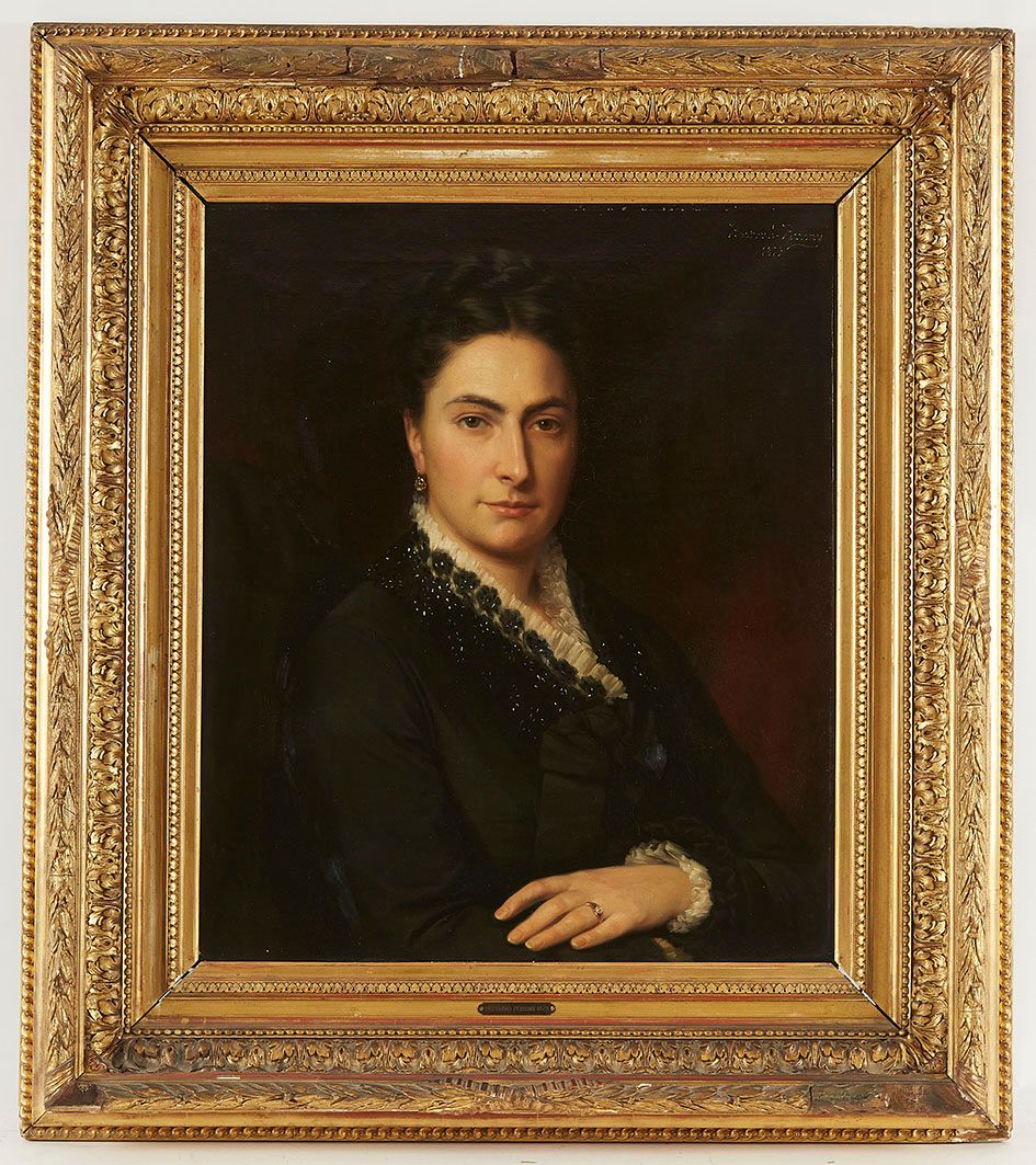 Null A. BERTRAND-PERRONY (?-1903) Portrait de femme Huile sur toile signée en ha&hellip;