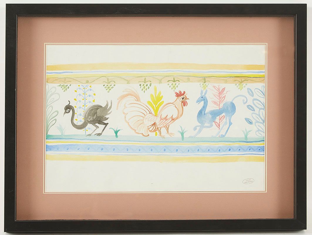 Null André DERAIN (1880-1954) Frise d animaux Aquarelle sur papier signée du cac&hellip;