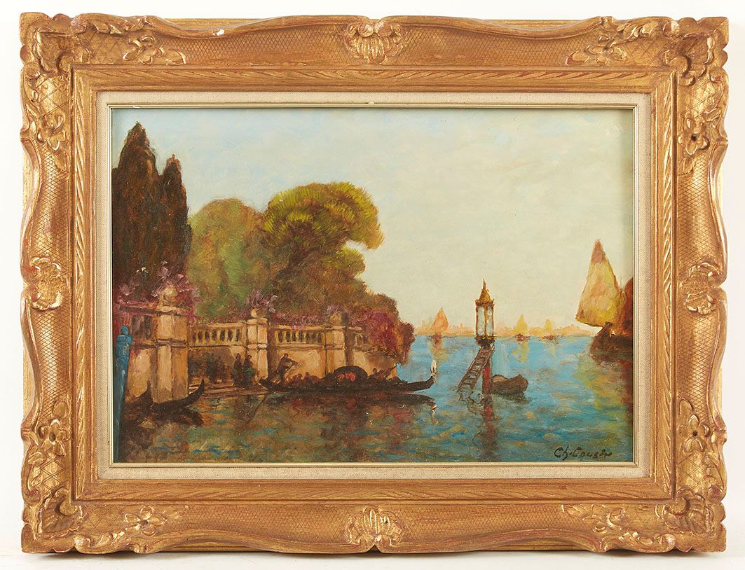 Null Charles COUSIN (1904-1972) 威尼斯 油画，右下角签名 38 x 56 cm