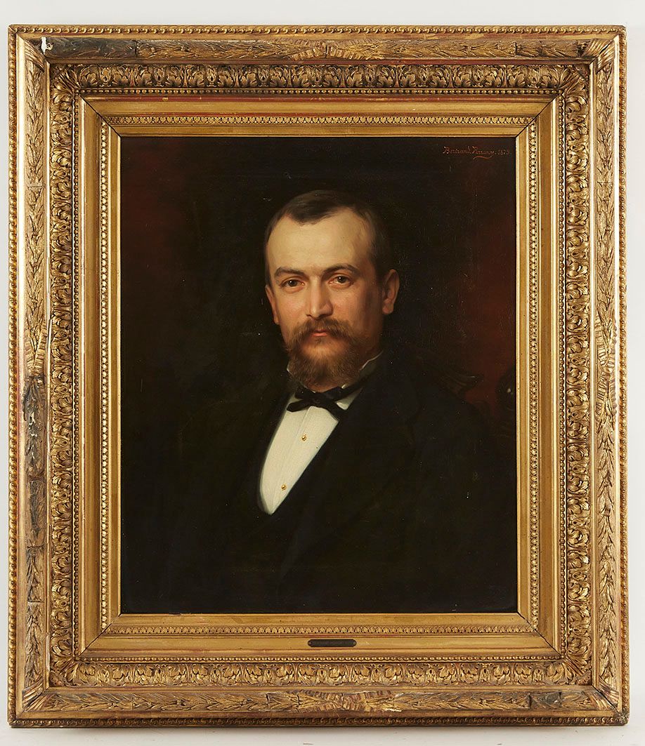 Null A. BERTRAND-PERRONY (?-1903) Portrait d homme Huile sur toile signée en hau&hellip;