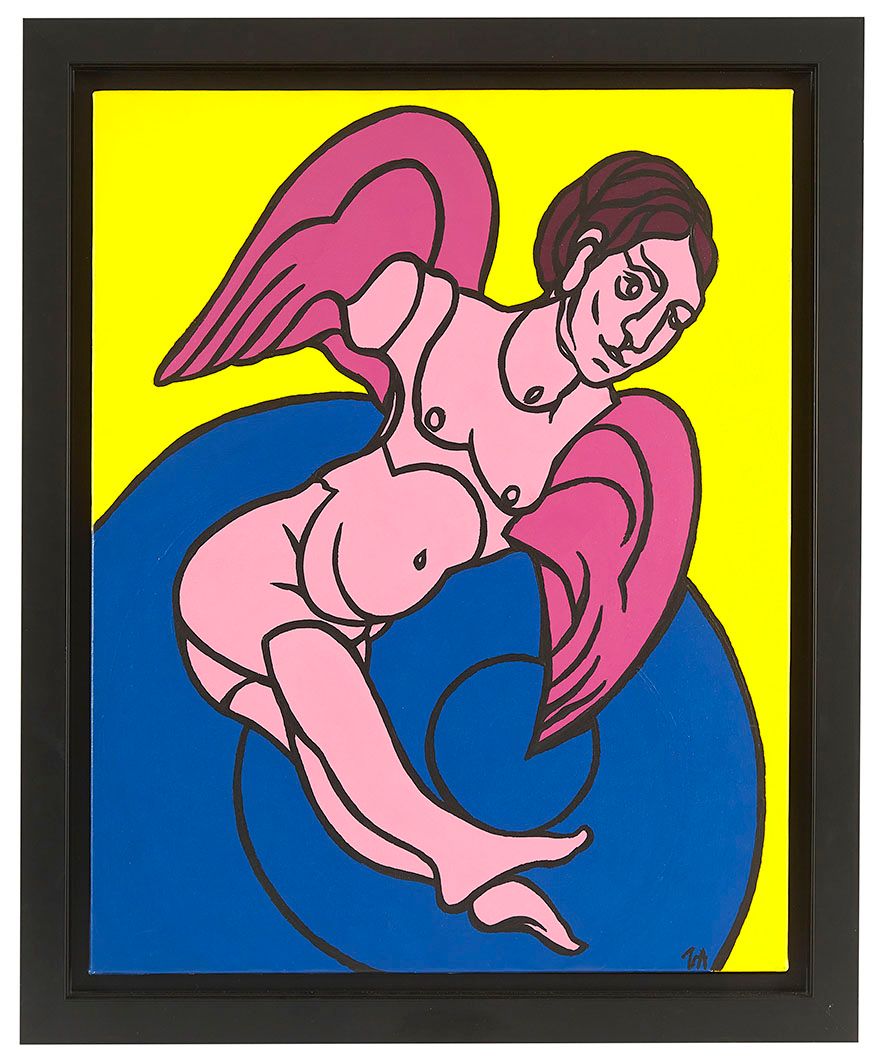 Null Valerio ADAMI (1935) Il Salto, 2016 丙烯酸画布，背面有签名、标题和日期 93 x 73 cm