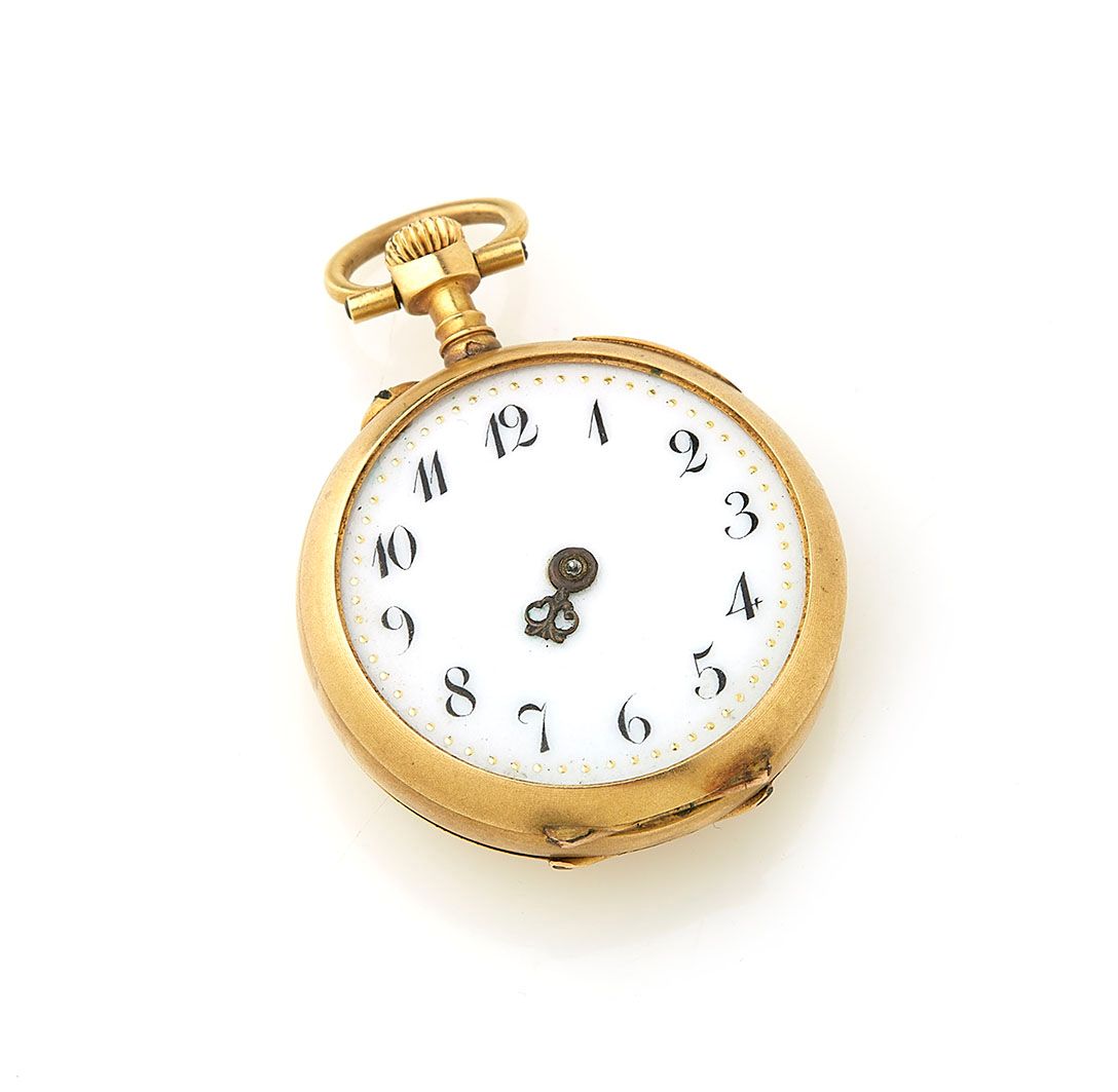 Null Reloj de cuello en oro amarillo de 18 quilates (750/°), doble cuenco de oro&hellip;