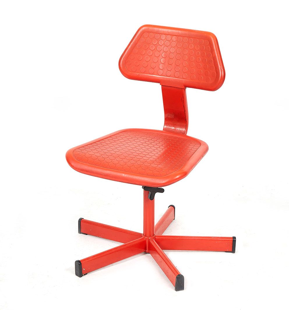 Null Travail des années 70 Chaise de bureau en plastique abs orange, piètement é&hellip;