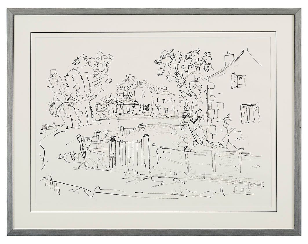 Null Roland DUBUC (1924-1998) Landschaft in der Normandie Tusche auf Papier unte&hellip;