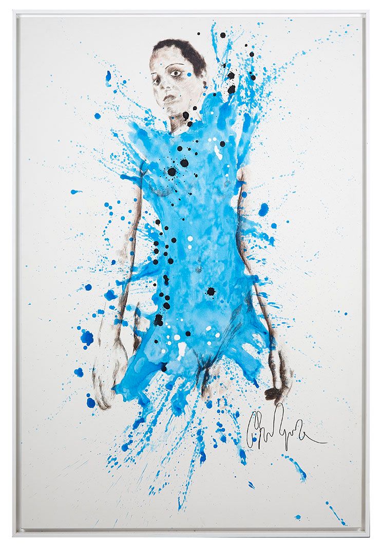 Null Philippe PASQUA (1965) Porträt in Blau Acryl auf Leinwand unten links signi&hellip;