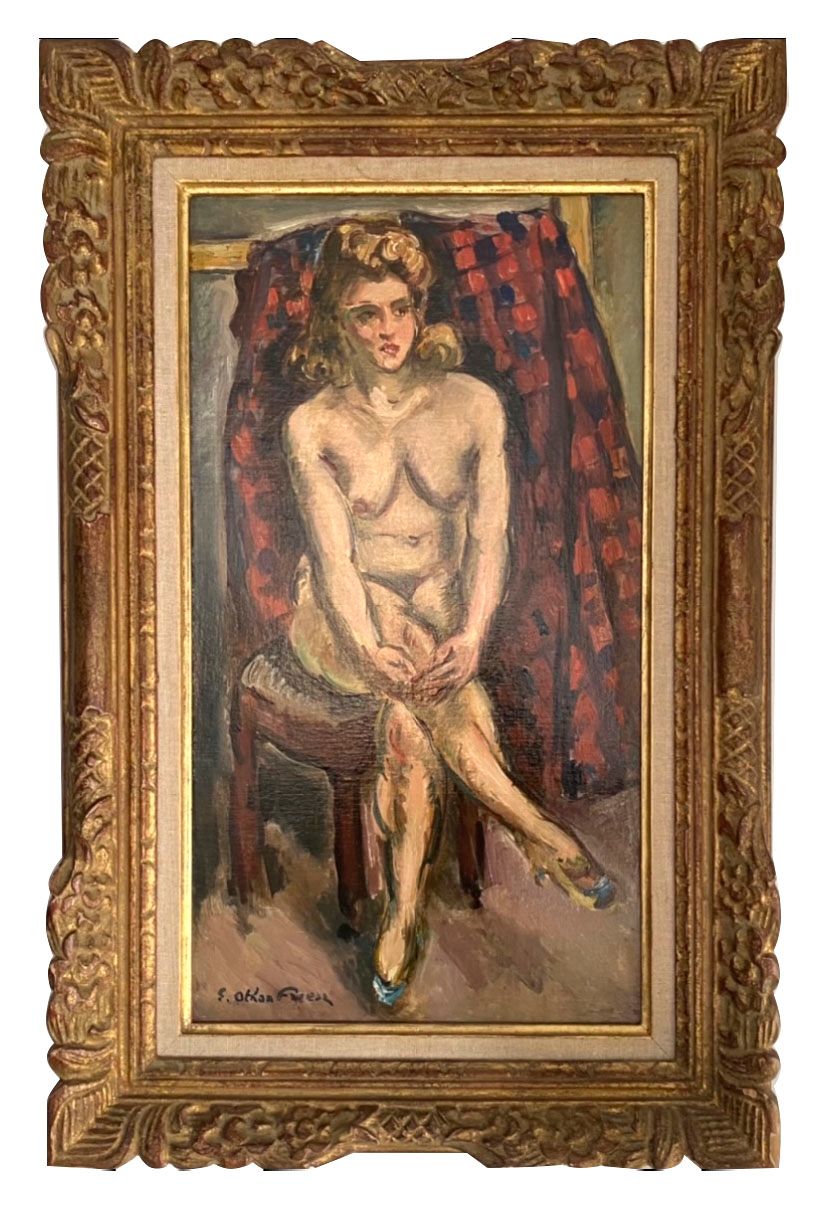 Null Emile Othon FRIESZ (1879-1949) Nu assis Huile sur toile signée en bas à gau&hellip;