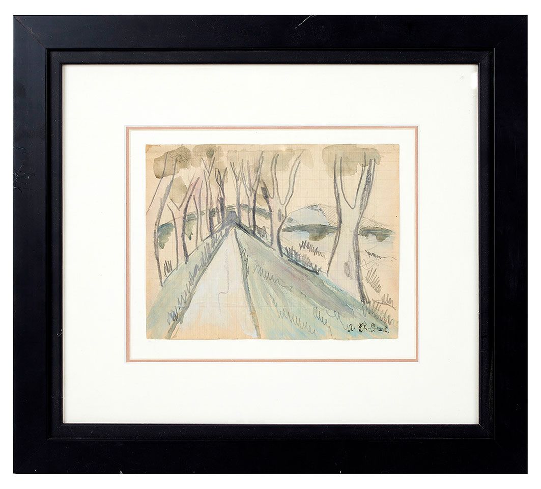 Null Auguste CHABAUD (1882-1955) Landscape Pencil and watercolor signed lower ri&hellip;