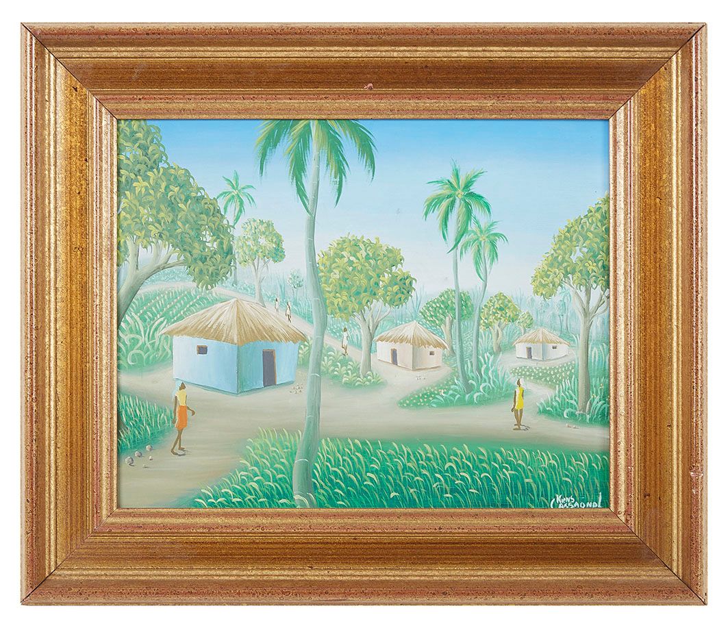 Null Kens CASSAGNOL (1965) 海地风景油画，右下角签名 20.5 x 25 cm