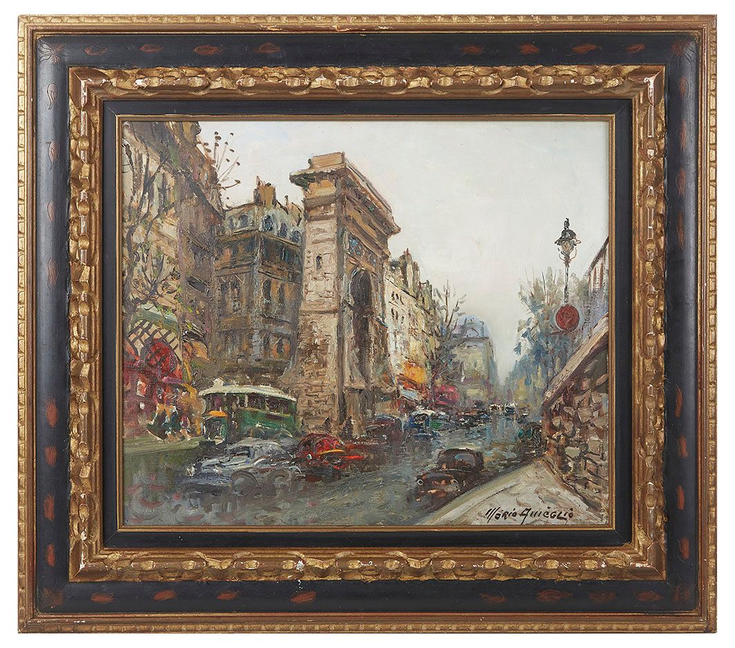 Null Merio AMEGLIO (1897-1970) La Porte Saint-Denis, 1956 Huile sur toile signée&hellip;