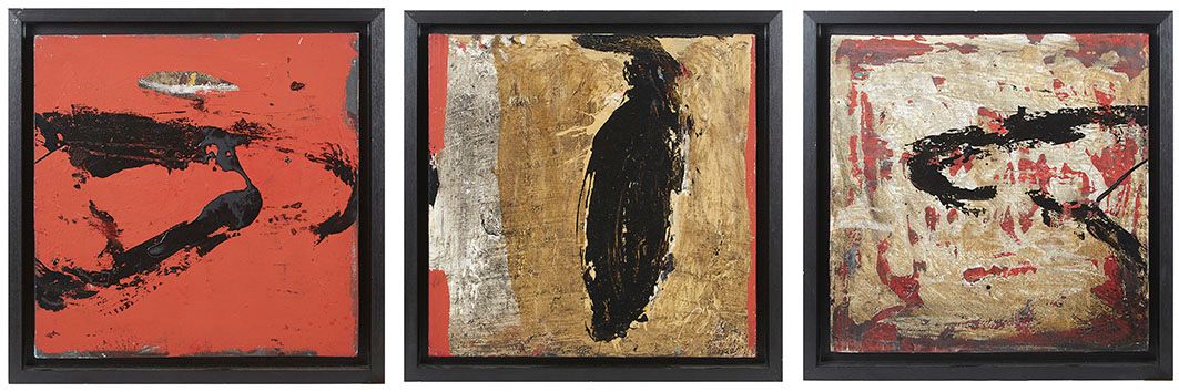 Null Tony SOULIÉ (1955) Untitled 布面混合媒体（三联画）。背面有签名 60 x 60 x 3 cm