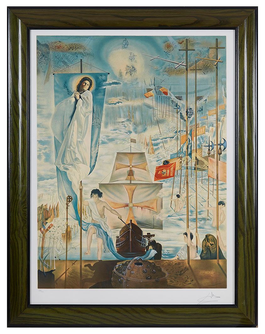 Null Salvador DALI (1904-1989) La découverte de l Amérique Lithographie en coule&hellip;