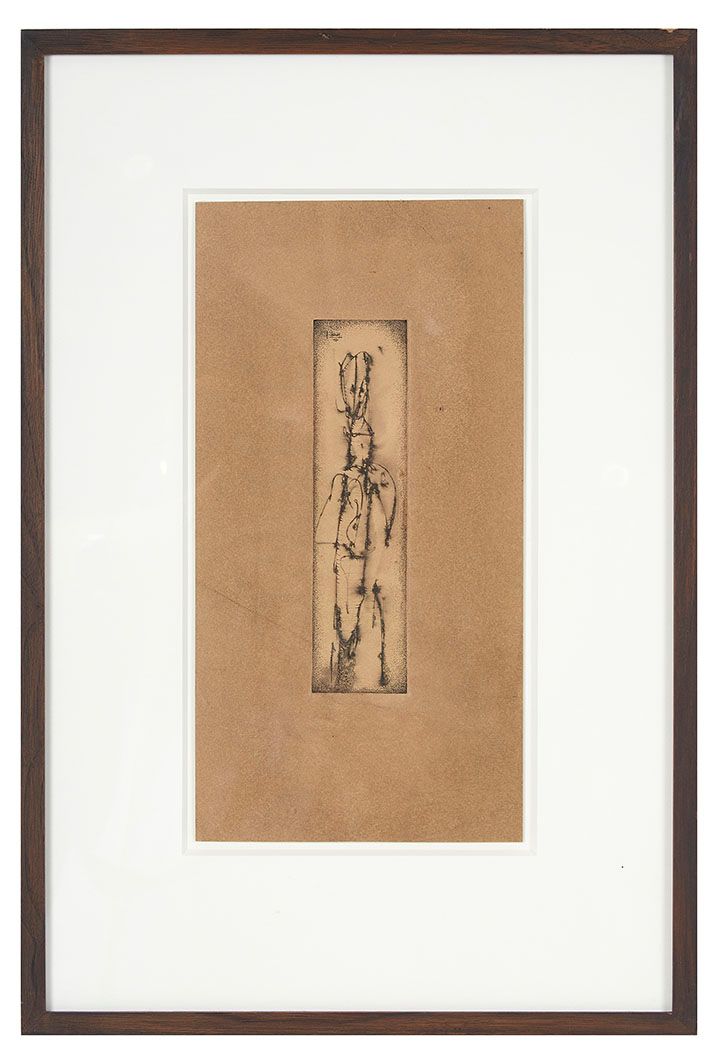 Null Fred DEUX (1924-2015) 《无题》，1960年 印度墨水，左上方签名 30 x 15 cm