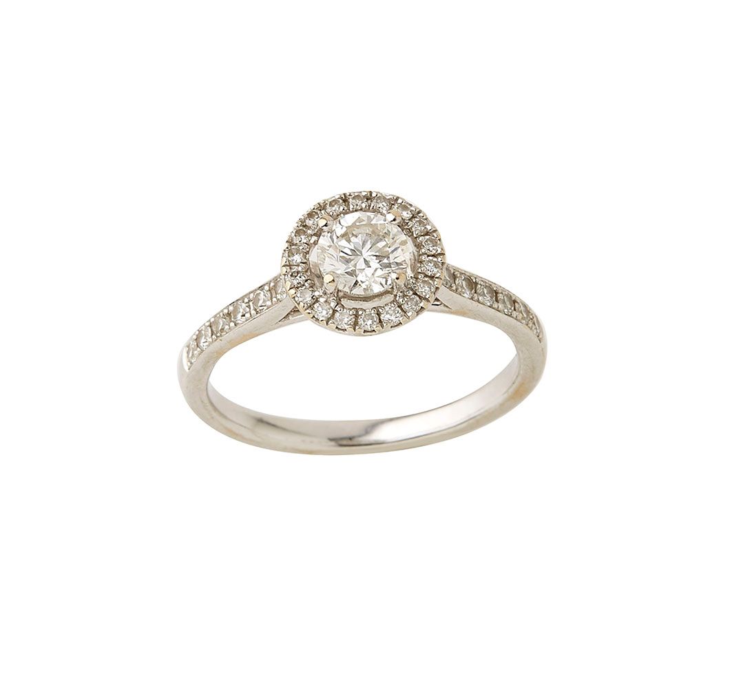 Null Didier GUERIN, Ring aus 18 Karat Weißgold (750/°°), mit einem Diamanten im &hellip;