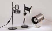 Travail allemand Lampe de bureau réflecteur orientable en métal chromé, base cir&hellip;