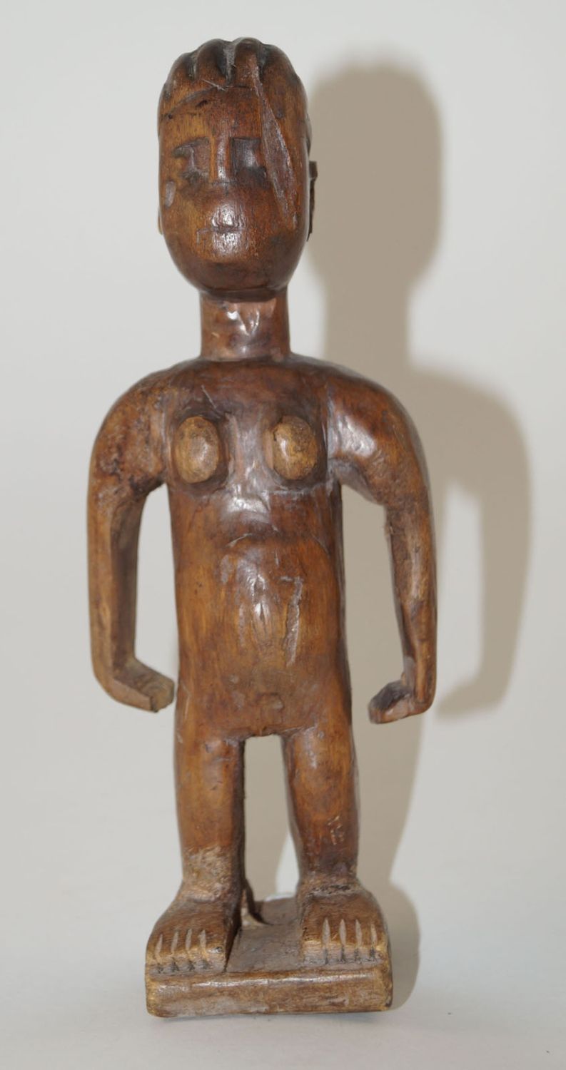 Afrika,Venavi weibliche Statuette, Ghana Ewe H. 20 cm. Figure jumelle à tête étr&hellip;