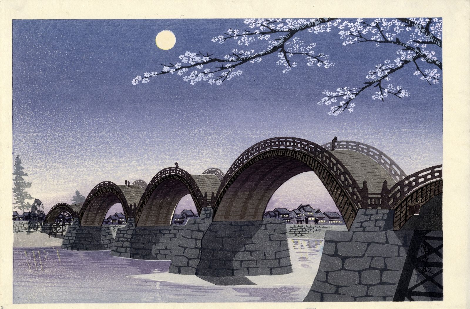 Tomikichiro, Tokuriki 1902-99 Shin hanga (26 x 39 cm), 1960-70 Kintai-Brücke übe&hellip;