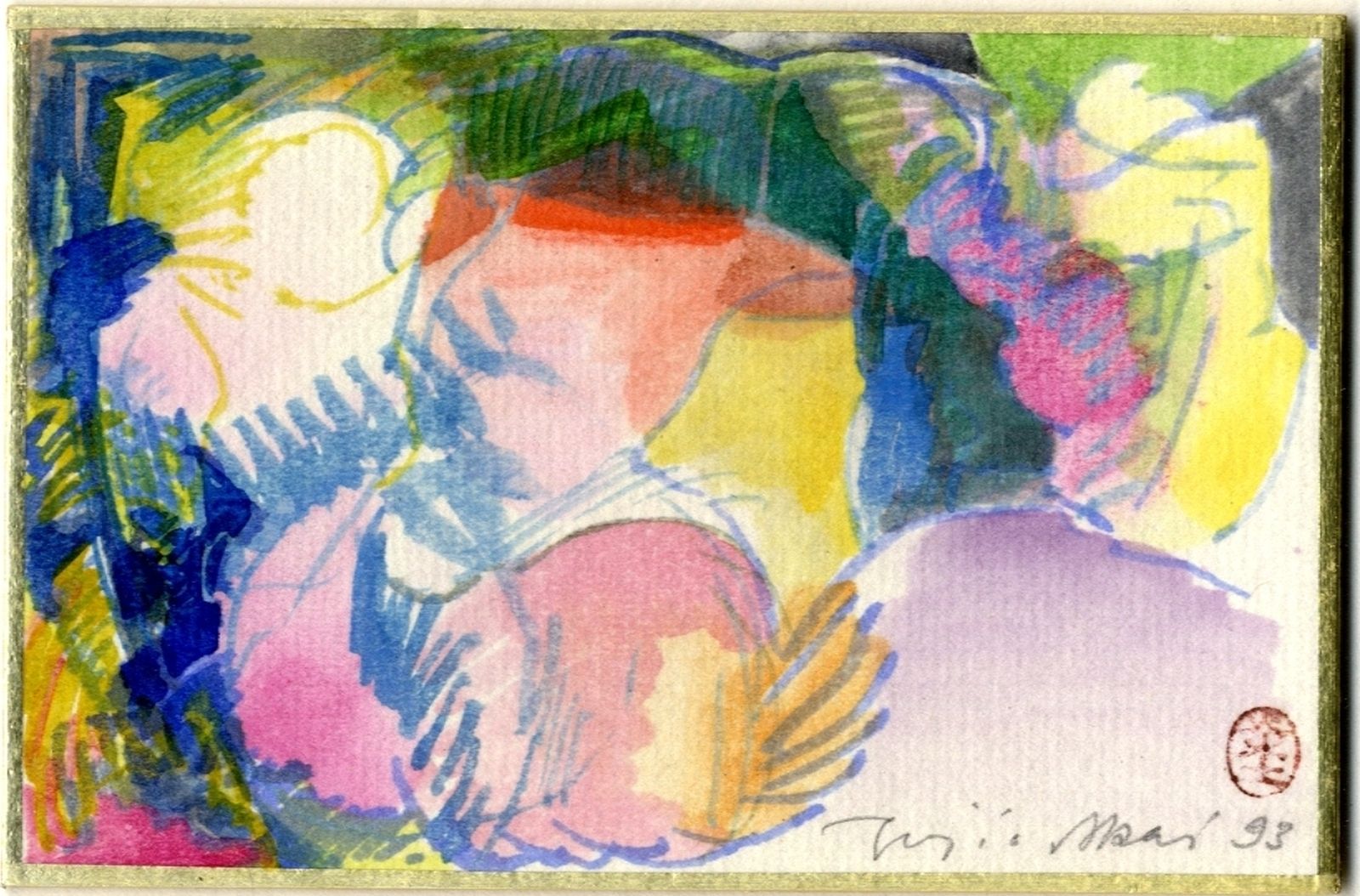 Fujio, Akai . Japan 1945 Abstrakte Komposition (6 x 9 cm), datiert 1993 Aquarell&hellip;