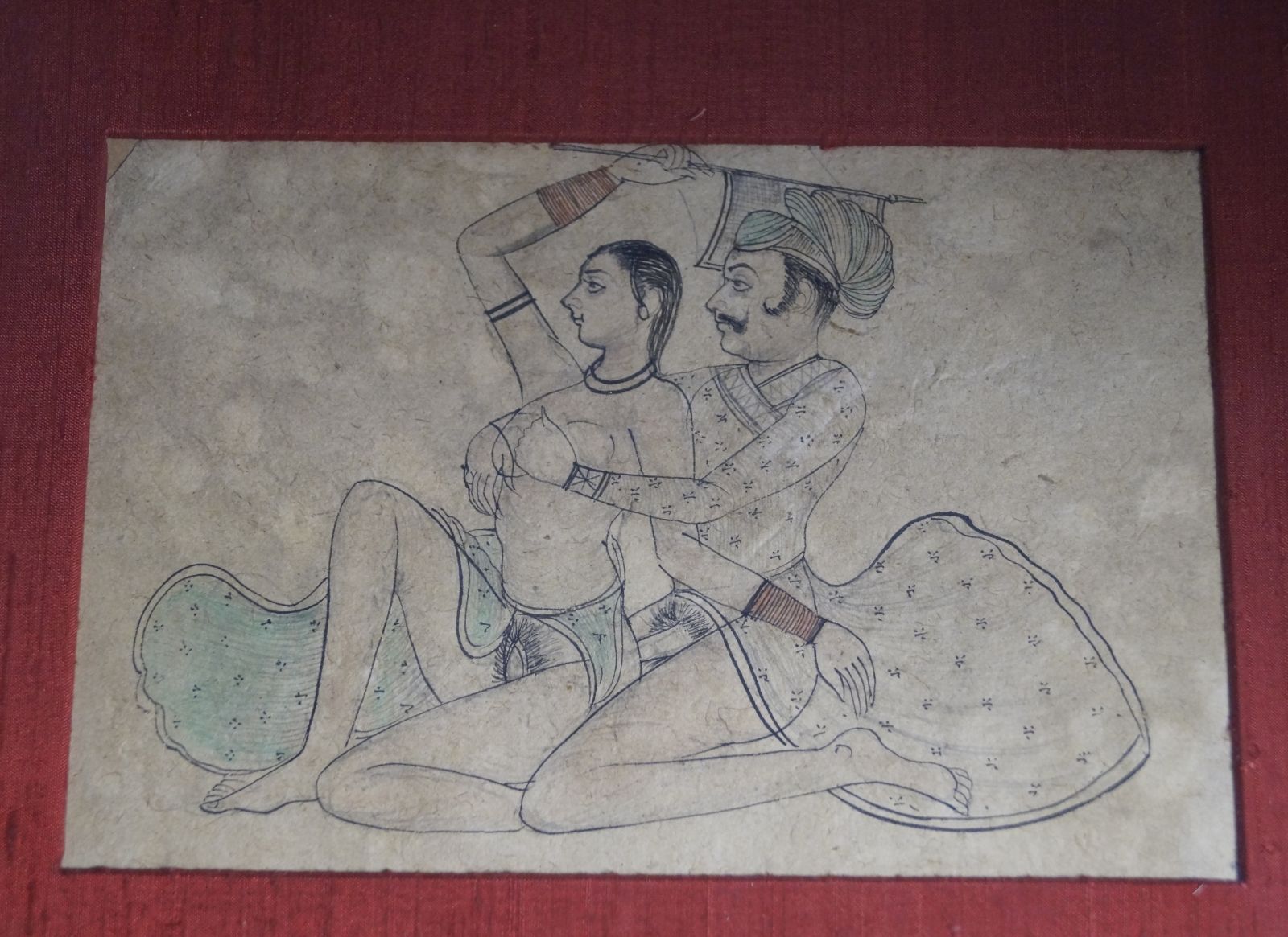 Null Malerei (11,5 x 17 cm), Indien Tusche und wenig Farbe auf Papier. Liebespaa&hellip;