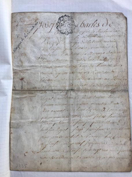 Null ROCHAMBEAU (Marquis de): Handwritten letter dated January 1778: 4 handwritt&hellip;