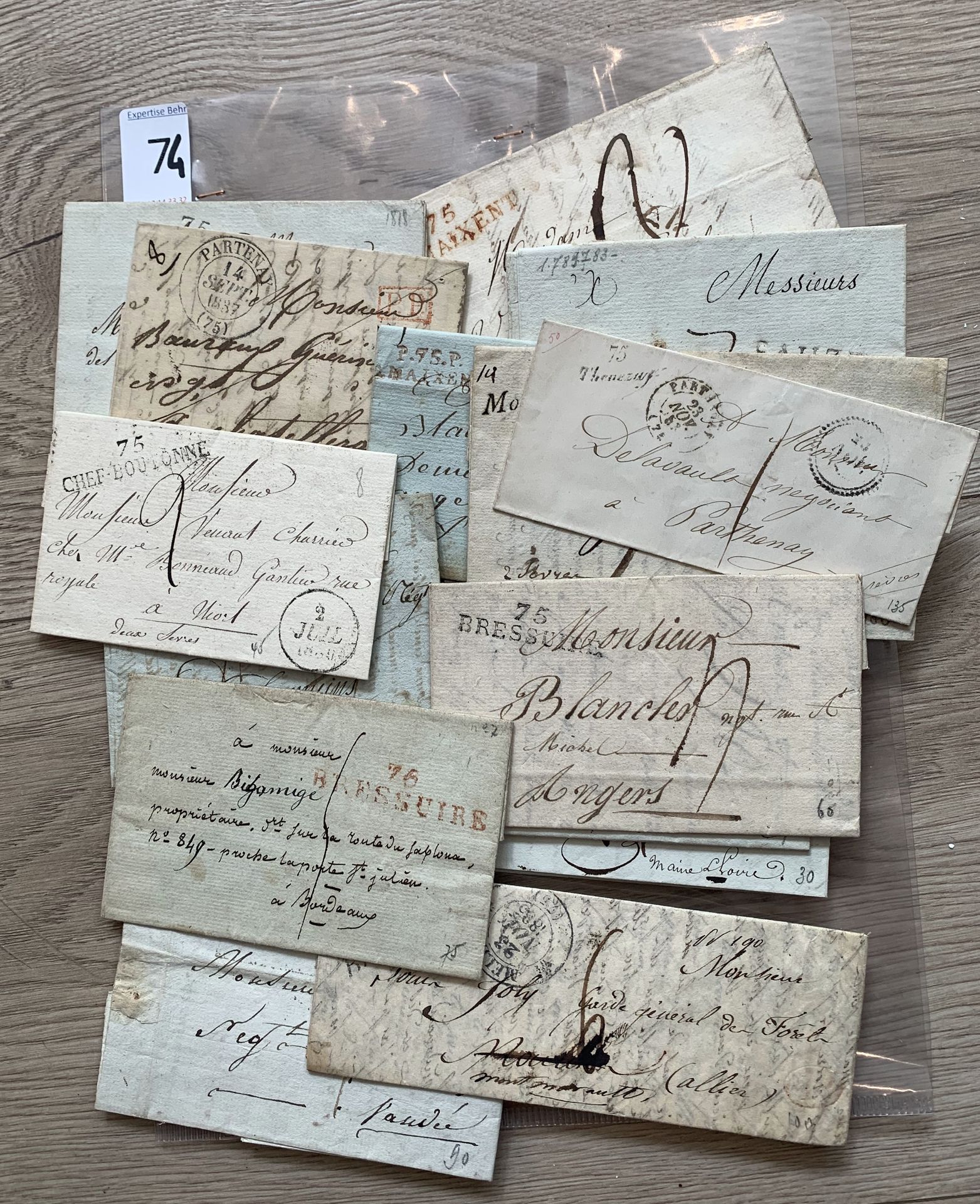 Null 1批2个塞夫勒的专业邮戳。路易十六至第二共和国时期，包括草书和CàD Fleurons。O