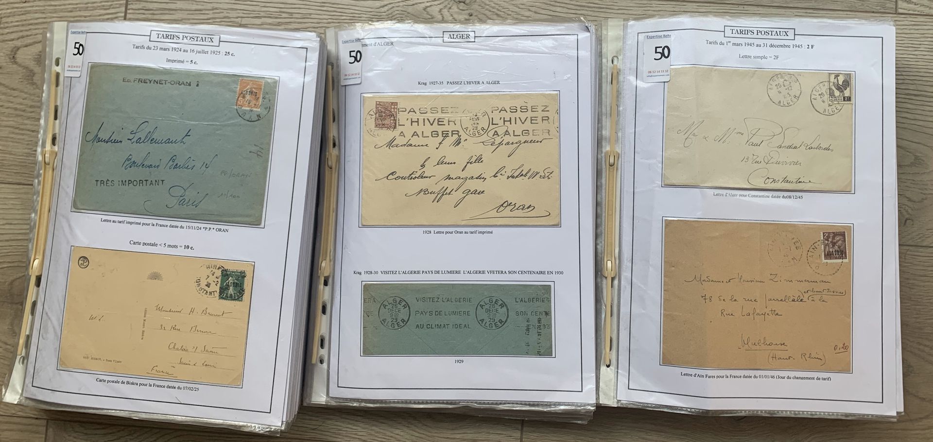 Null 3 Binders Algeria: collection in 3 parts on the different postal rates incl&hellip;