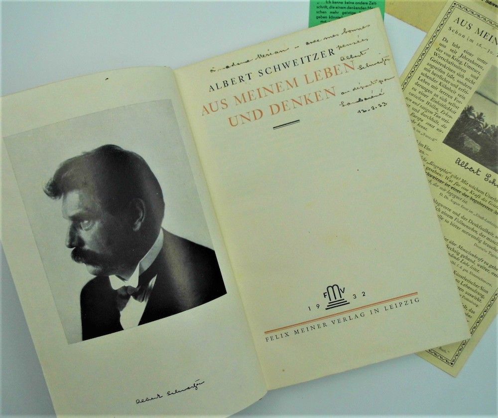 Null 51 - 阿尔伯特-施韦泽（1875-1965），阿尔萨斯的医生、哲学家和音乐家，1952年获得诺贝尔和平奖。他的德文自传："Aus meinem L&hellip;