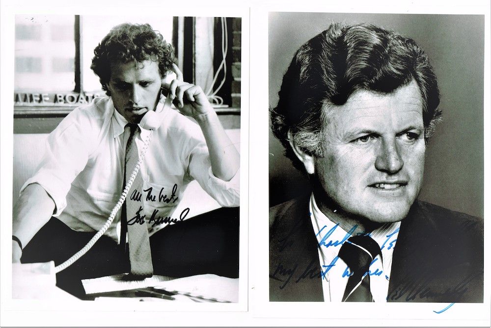 Null 73 - 爱德华（特德）-肯尼迪（1932-2009），美国参议员，约翰-肯尼迪的兄弟。有签名和亲笔签名的原始照片（20.5 x 26厘米）。联合：乔&hellip;
