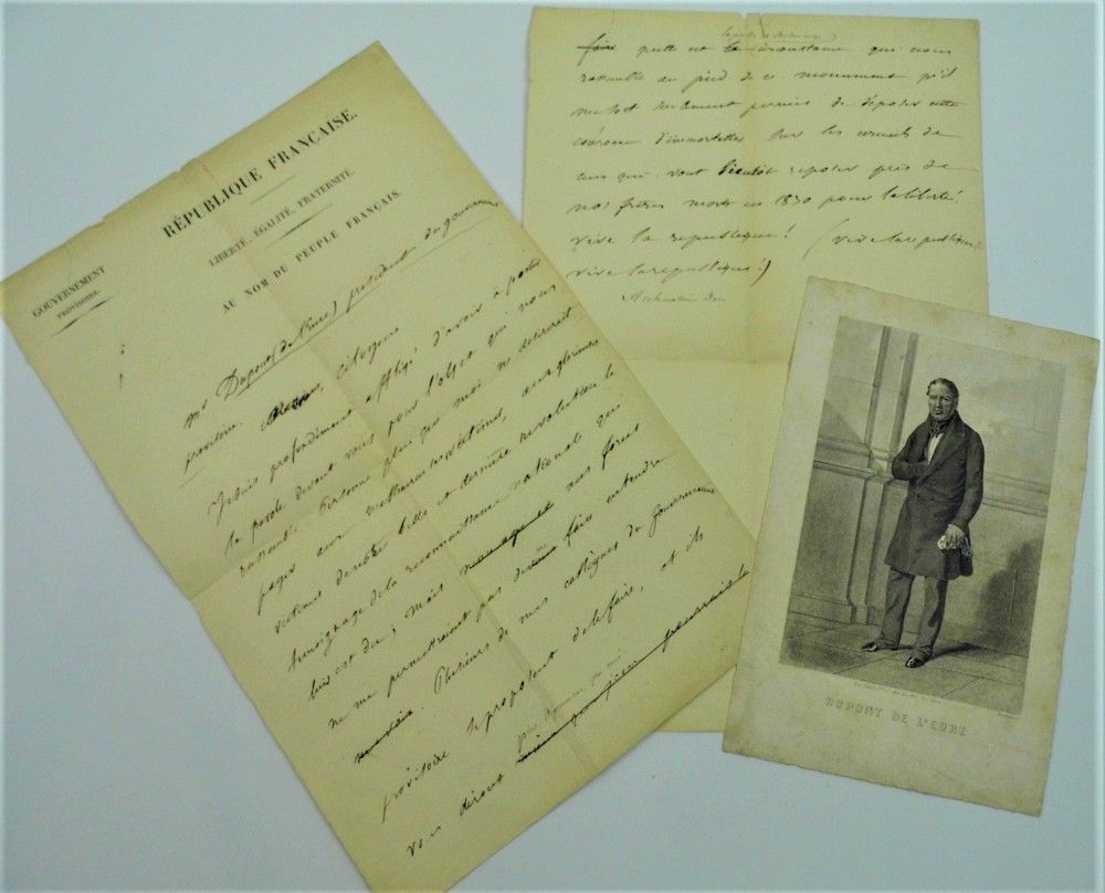 Null 16 - 杜邦-德-勒内，1848年2月的临时政府主席。1848年3月4日，他在旺多姆殖民地的演讲的亲笔手稿。雅克-查尔斯-杜邦（Jacques-Ch&hellip;