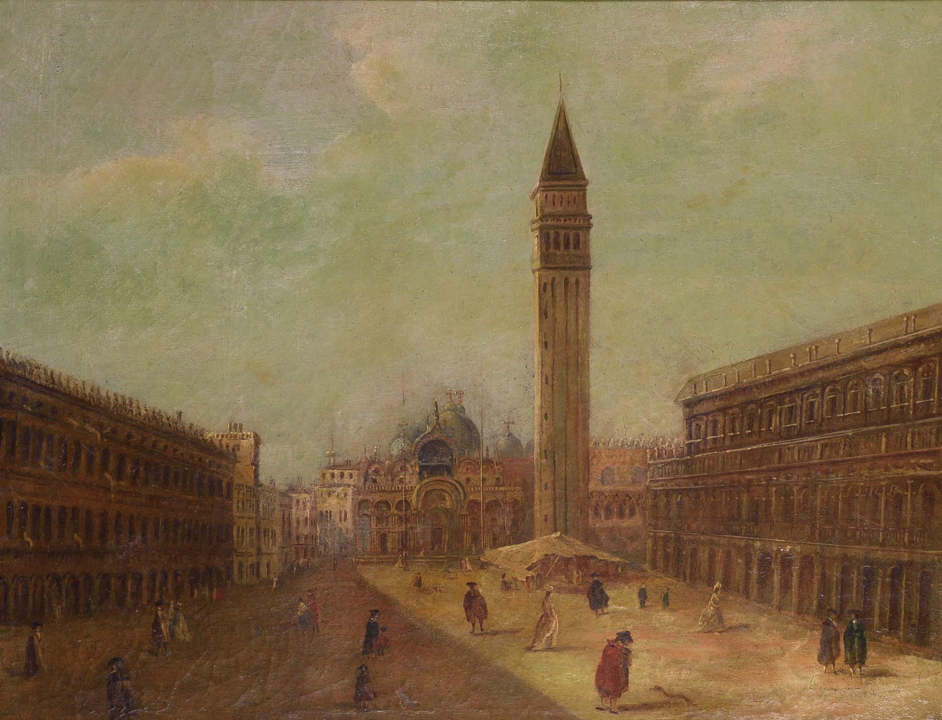 Null 19世纪的学校，在Francesco GUARDI的品味下，威尼斯，圣马克广场

布面油画

44 x 55厘米

褪色，小幅修复