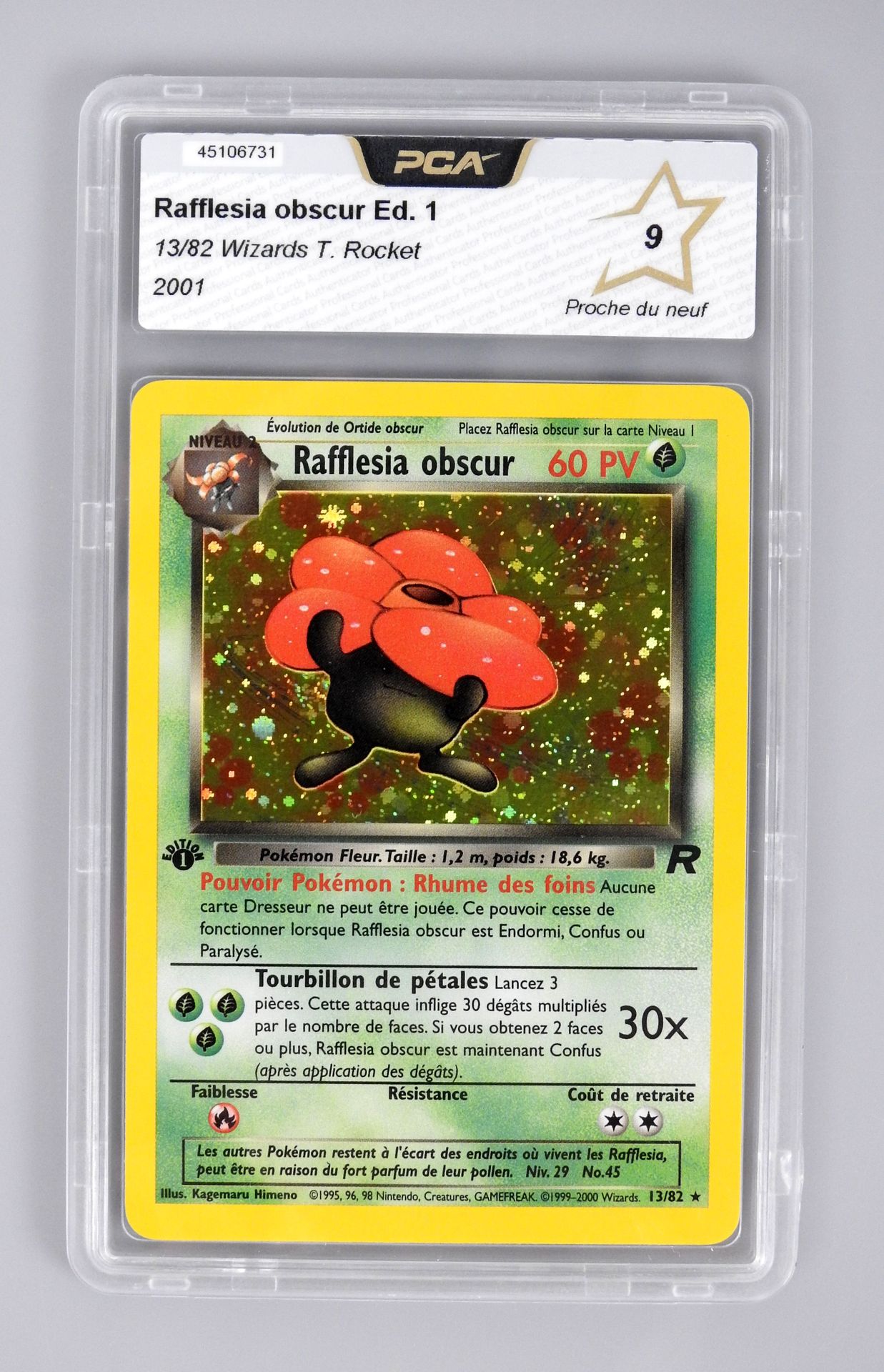 Null RAFFLESIA OBSCUR Ed 1

Wizards Team Rocket Block 13/82

Pokémon card rated &hellip;