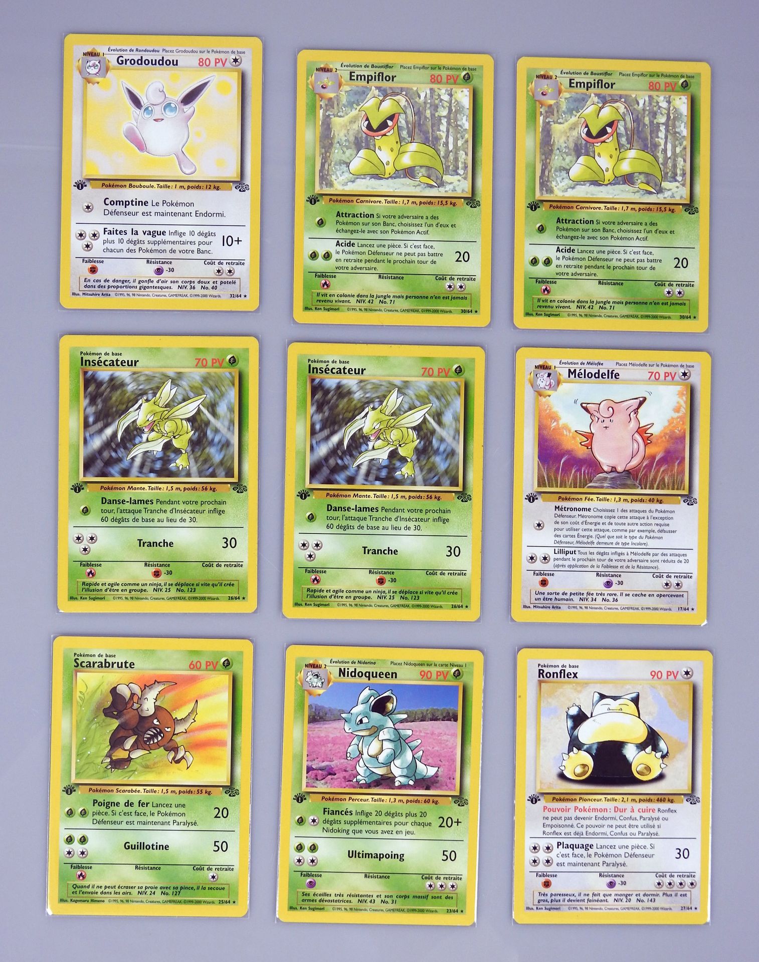 Null JUNGLE

Wizards Block

Set of 9 rare cards in edition 1

Pokemon cards in g&hellip;