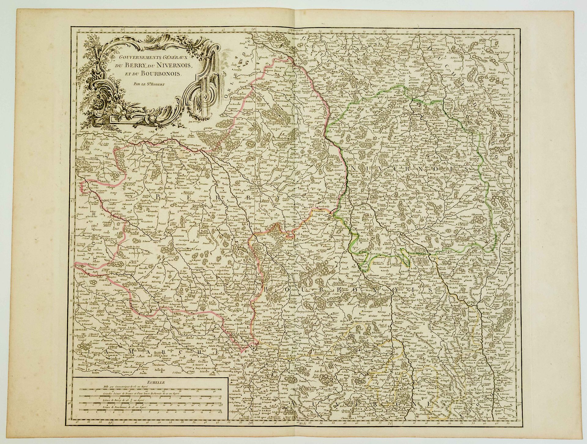 Null Karte aus dem 18. Jahrhundert: "Gouvernements généraux du BERRY, du NIVERNA&hellip;