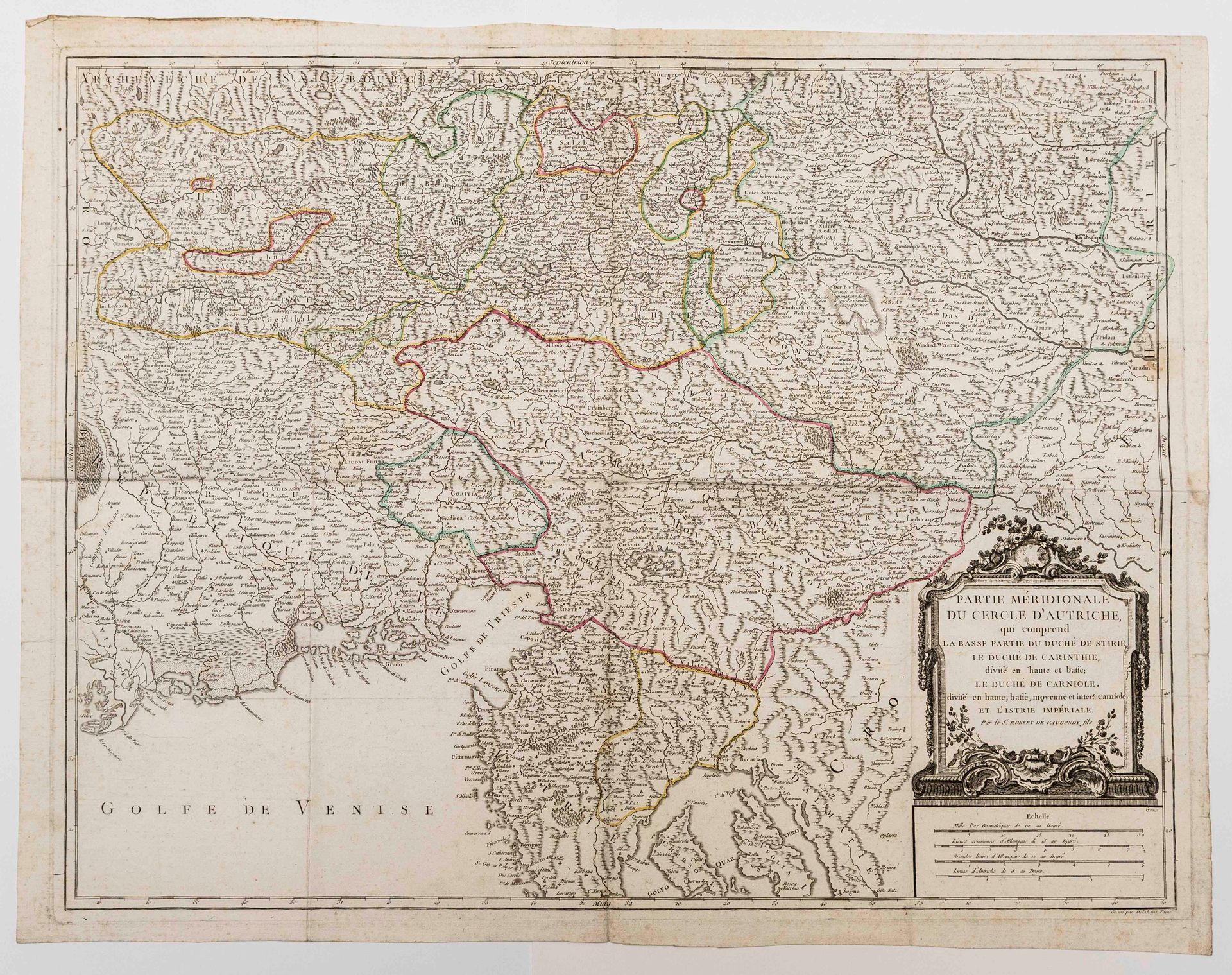 Null 18世纪地图："奥地利圈的南部，包括施蒂利亚公国的下部，卡林西亚公国，分为上部和下部；卡尼奥拉公国，分为上部、下部、中部和中间。卡尼奥拉和帝国伊斯特拉&hellip;