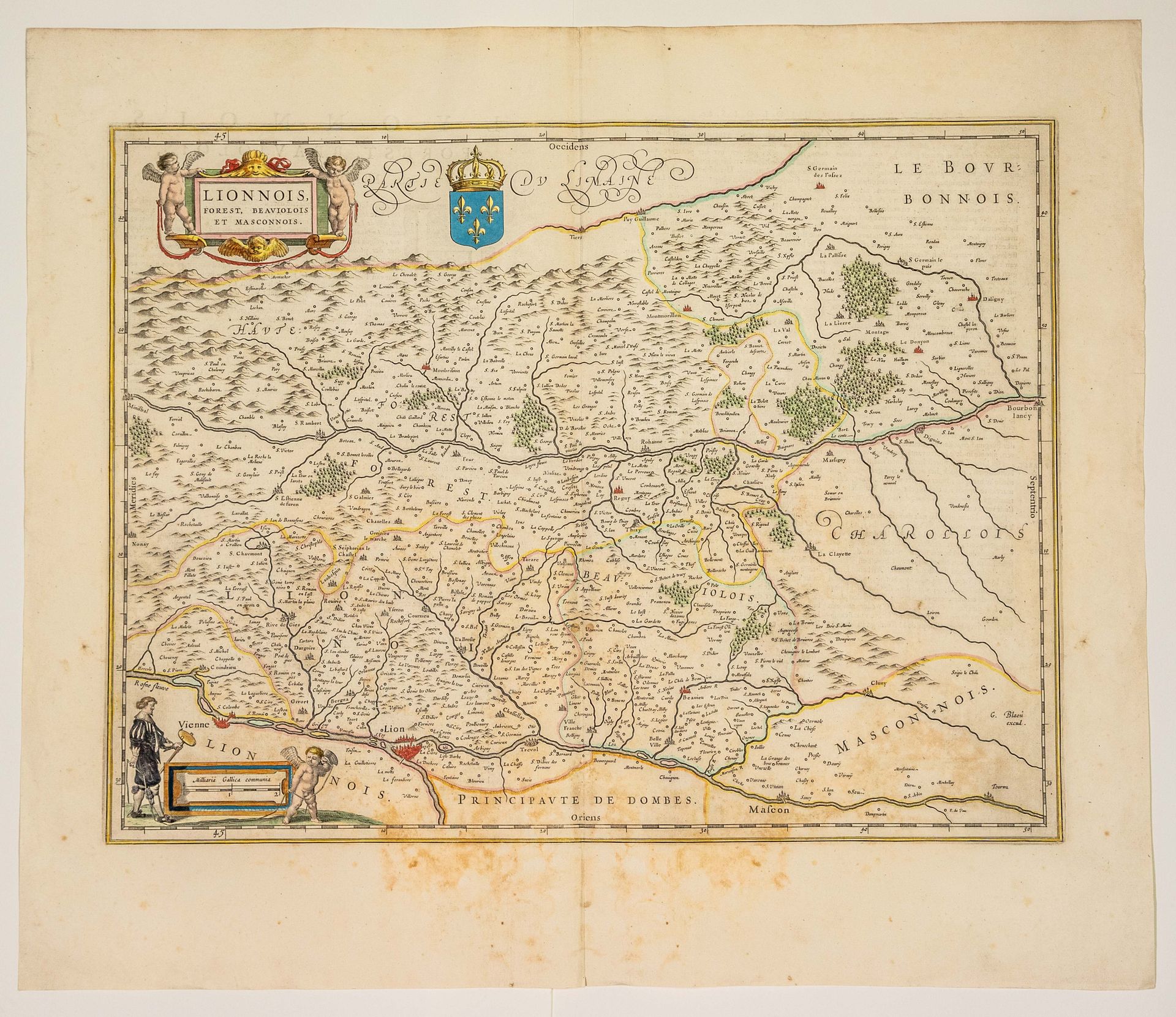 Null Karte des 18. Jahrhunderts von LYONNAIS, FOREST, BEAUJOLAIS ET MÂCONNAIS: "&hellip;