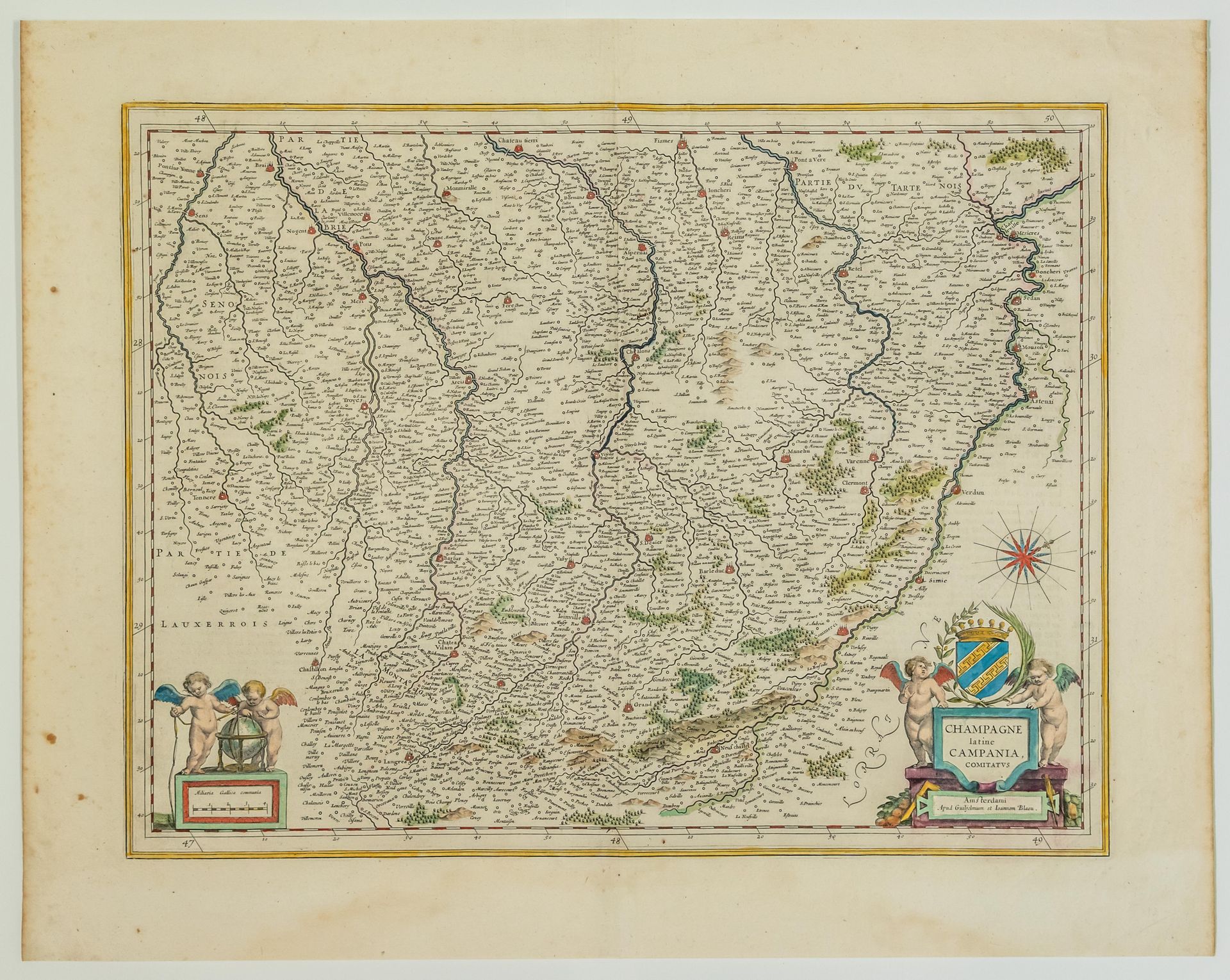 Null 17th century map : " CHAMPAGNE latine, Campania, comitatus ". From Guillaum&hellip;