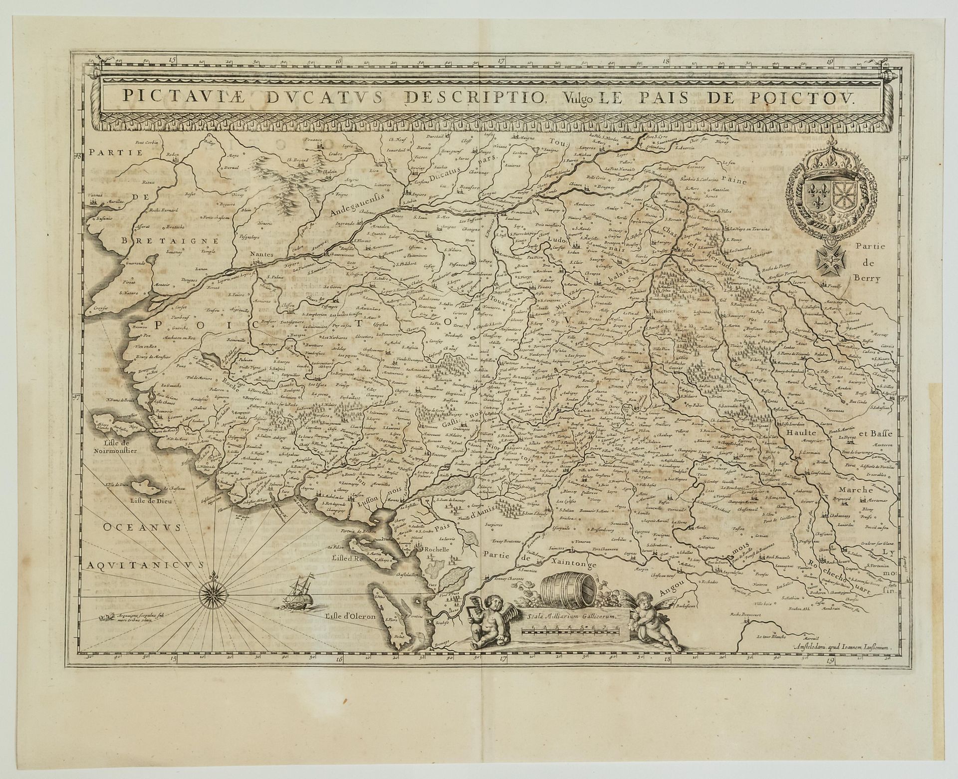 Null Mapa del siglo XVII, LE POITOU, LA SAINTONGE: "Pictaviæ ducatus descriptio,&hellip;