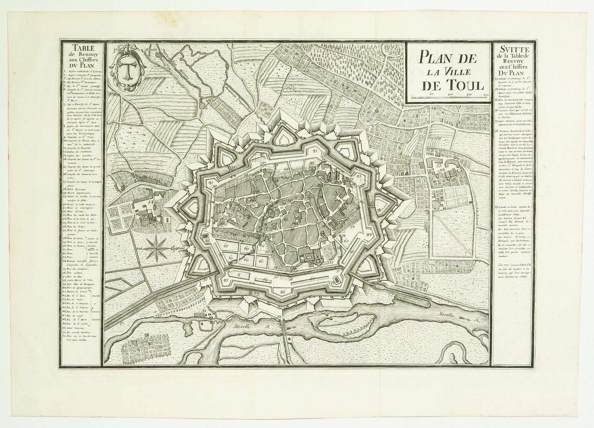 Null Plan de la Ville de TOUL. (vers 1730) Gravé par Didier Bugnon (1676-1736) e&hellip;