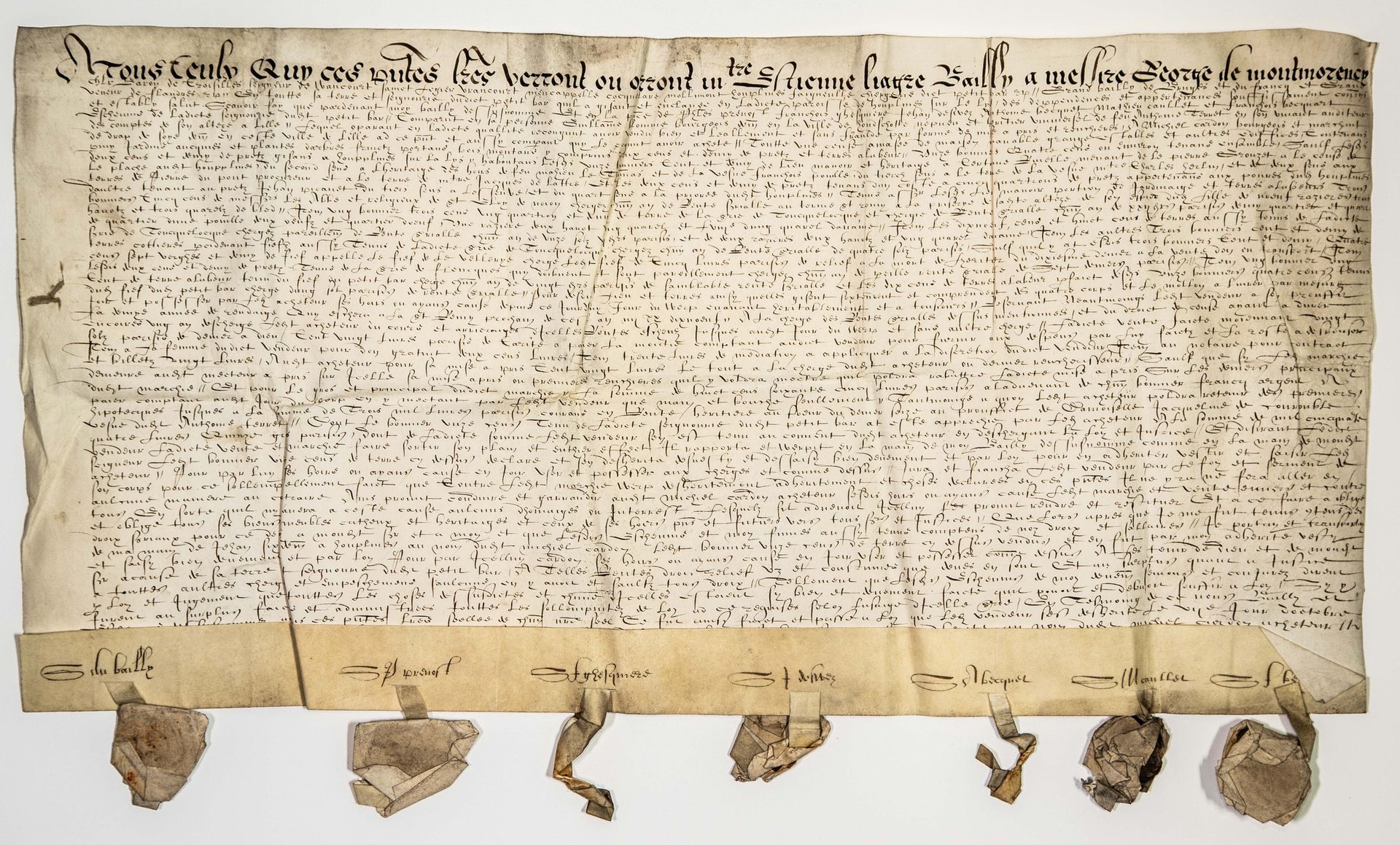 Null NORTE. 1599. LILLE (59), HONDSCHOOTE (59): Cartas de compra de un terreno, &hellip;