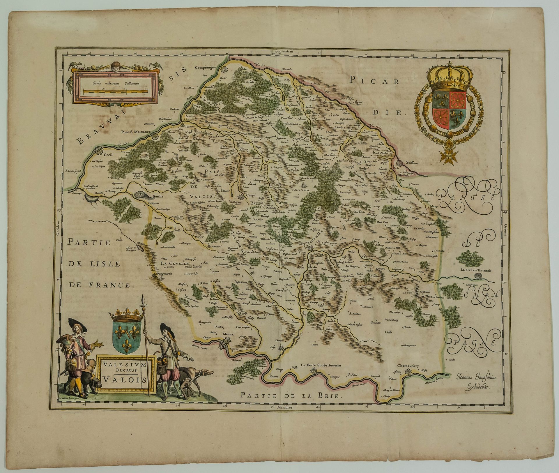 Null Mapa del siglo XVII de VALOIS " Valesium ducatis, VALOIS", Amsterdam por Jo&hellip;