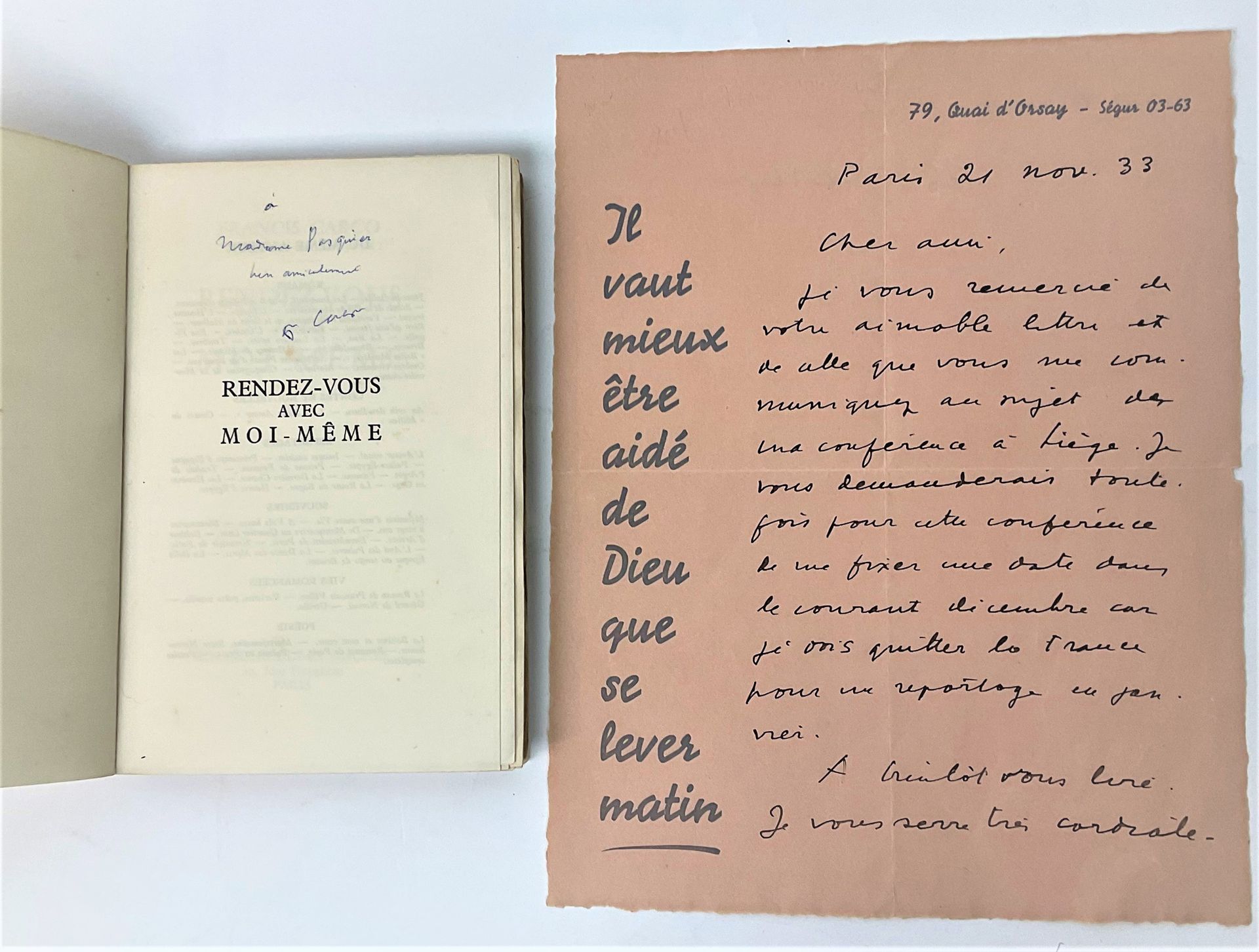 Null 弗朗西斯-卡科（1888-1958），龚古尔学院作家："Rendez-vous avec moi-même"，阿尔宾-米歇尔，1957年，阿尔法玛编号&hellip;