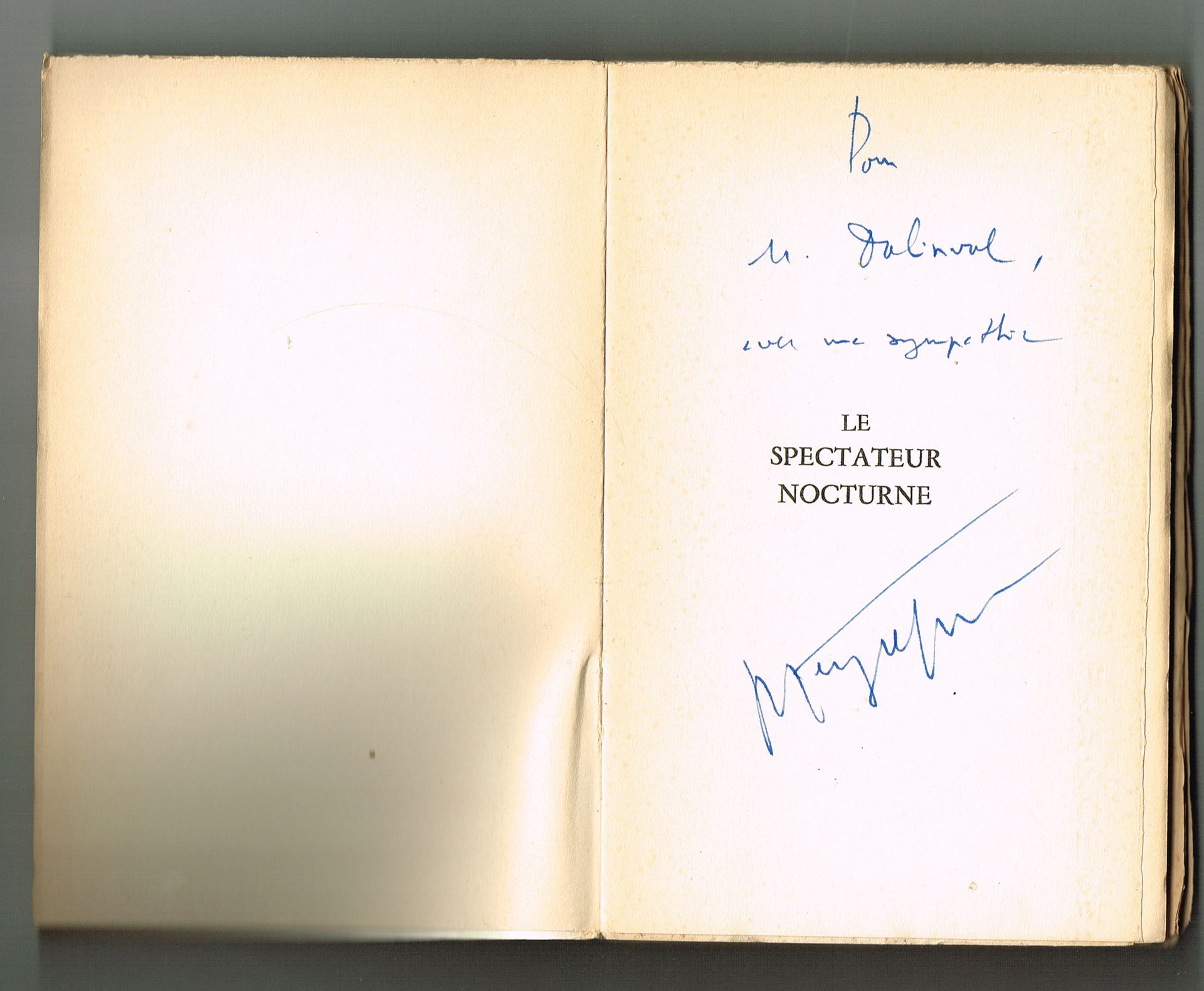 Null 罗杰-佩雷菲特（1907-2000），作家和外交官：《夜行者》，弗拉马利翁公司1960年，EO，牛皮纸布面80册中的1册，平装160页，有亲笔签名的委&hellip;