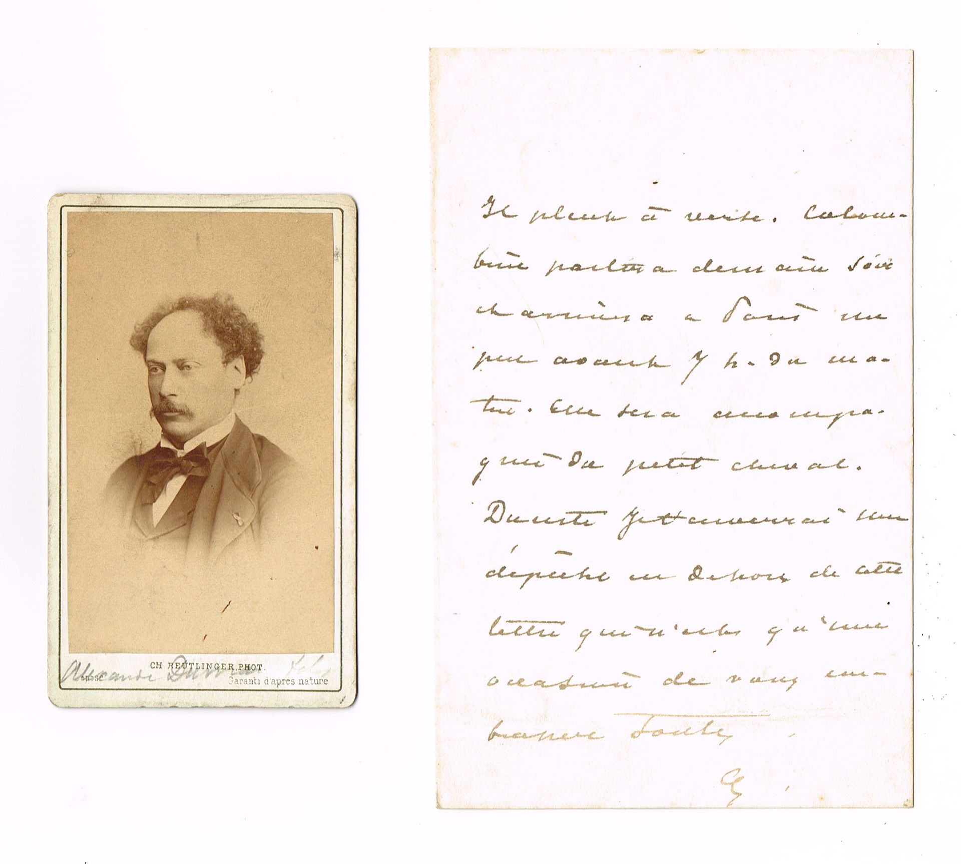 Null Alexandre DUMAS Fils (1824 - 1895), drammaturgo: 1) Lettera autografa firma&hellip;