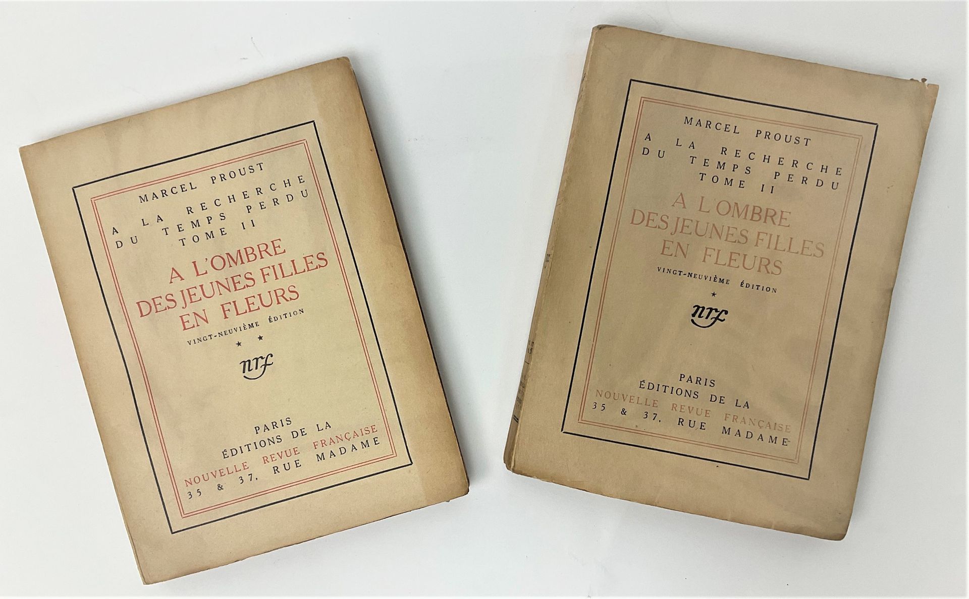 Null Marcel PROUST : " A l'Ombre des Jeunes Filles en Fleurs ", 2 volumes, NRF, &hellip;