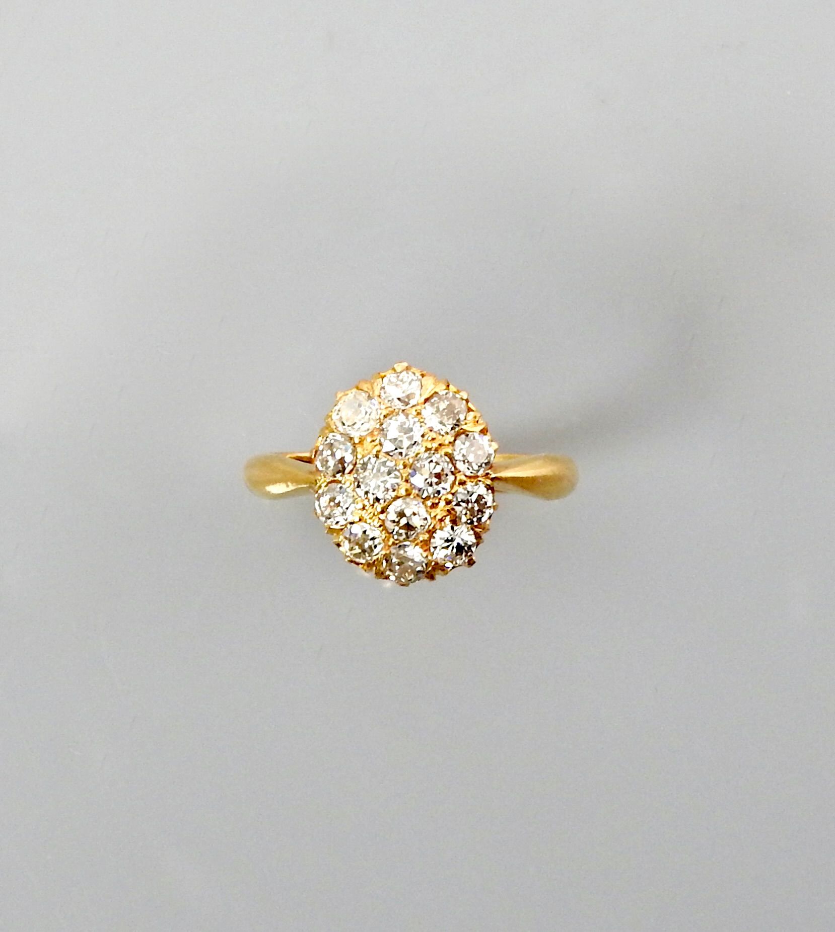 Null Ring two gold, 750 MM, covered with yellow and white diamonds, size: 49, we&hellip;